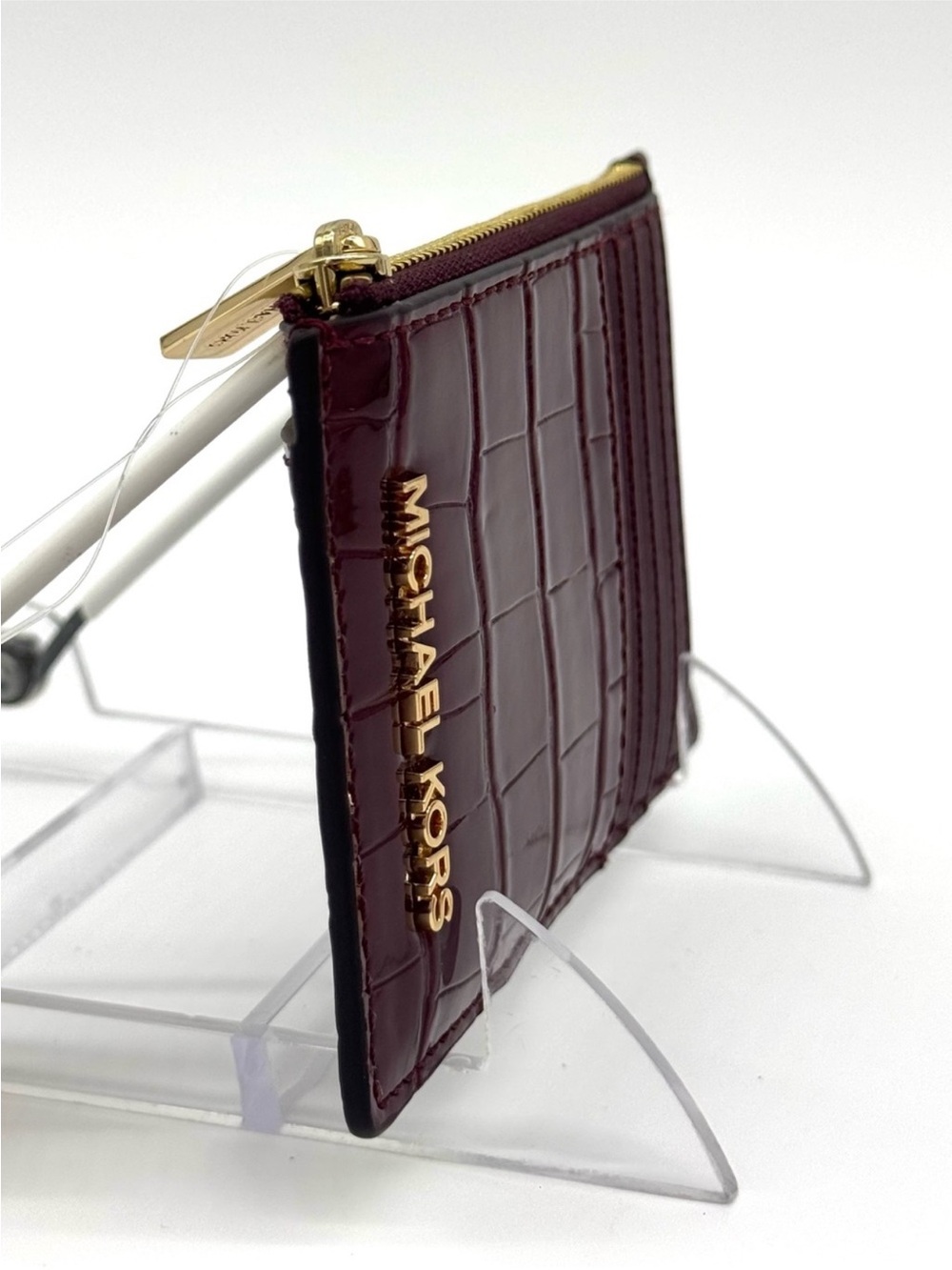 Michael Kors Medium Logo Card Case Wallet Ox Blood Multi - Picture 4 of 7